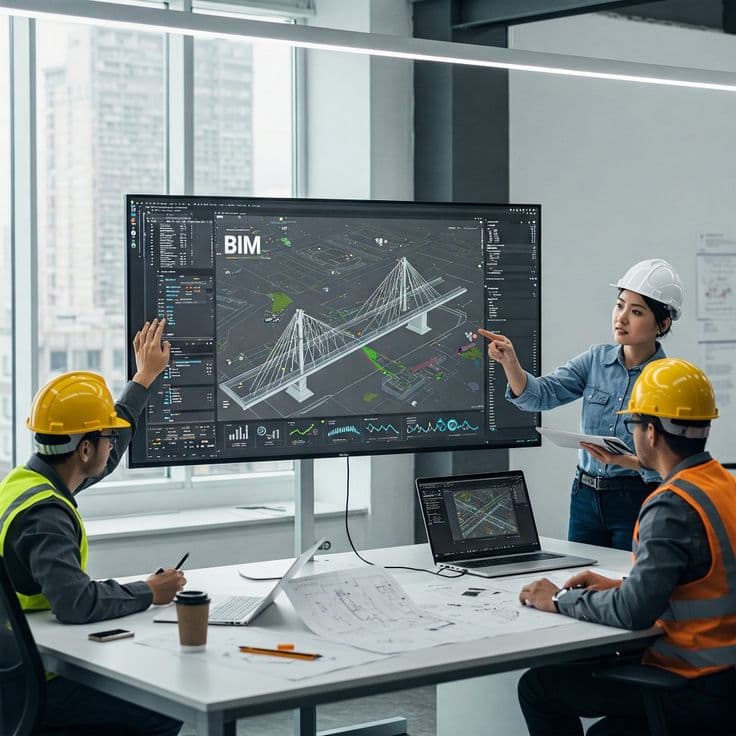 Civil engineering students designing buildings and infrastructure